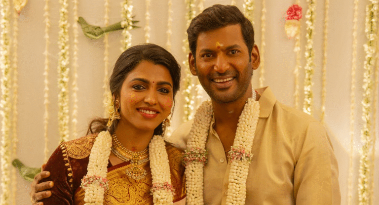Actor Vishal and Sai Dhanshika Celebrate Intimate Engagement